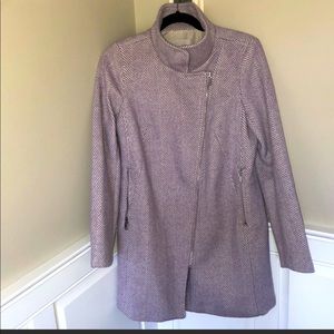 Loft herringbone lilac and white wool coat